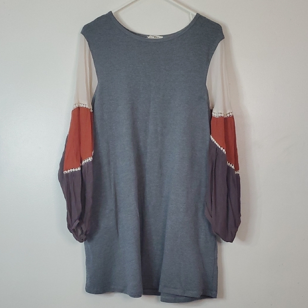 Umgee Shirt Dress Size Small BoHo Bellsleeves Pockets Mini Style Festival